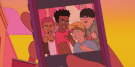 (L-R)_ Derica (voiced by Kiersey Clemons), Truman (voiced by Jaboukie Young-White), Dale (voiced by Skyler Gisondo) and Benny (voiced by Peter Kim) 